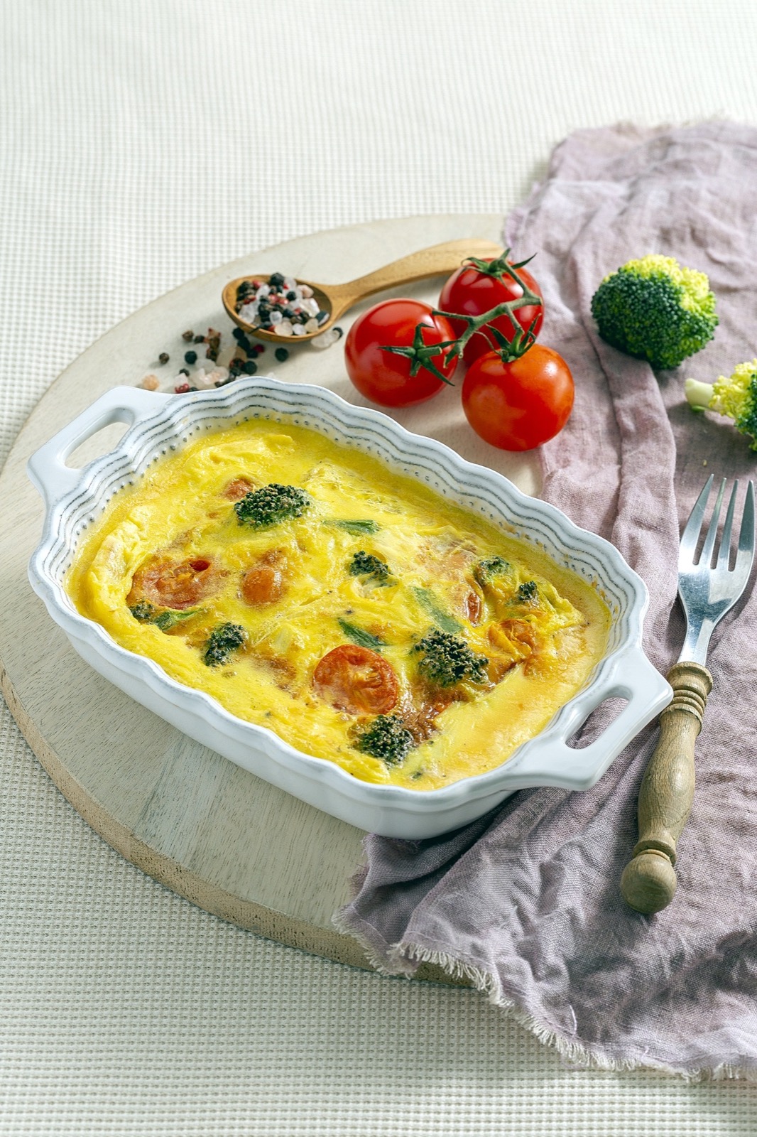 토마토 채소 달걀찜 완성 모습