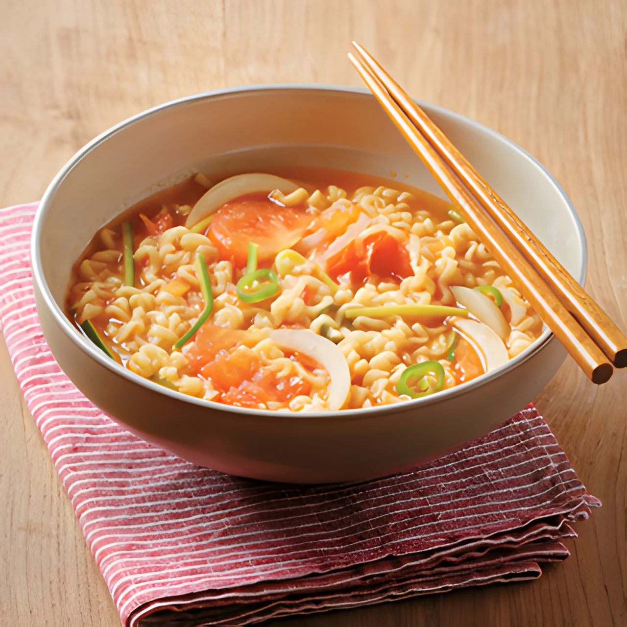 토마토라면 완성 모습