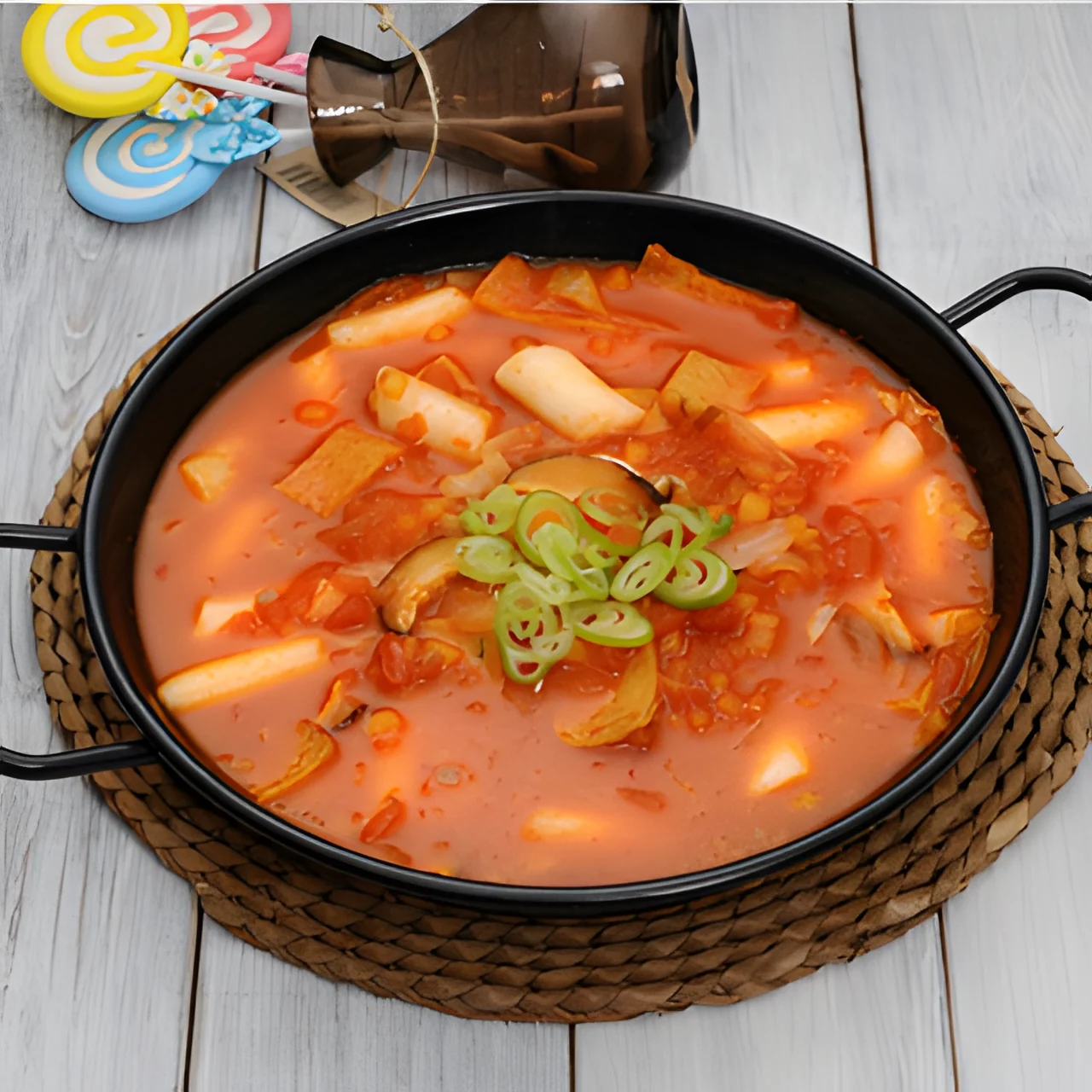 토마토떡볶이 완성 모습