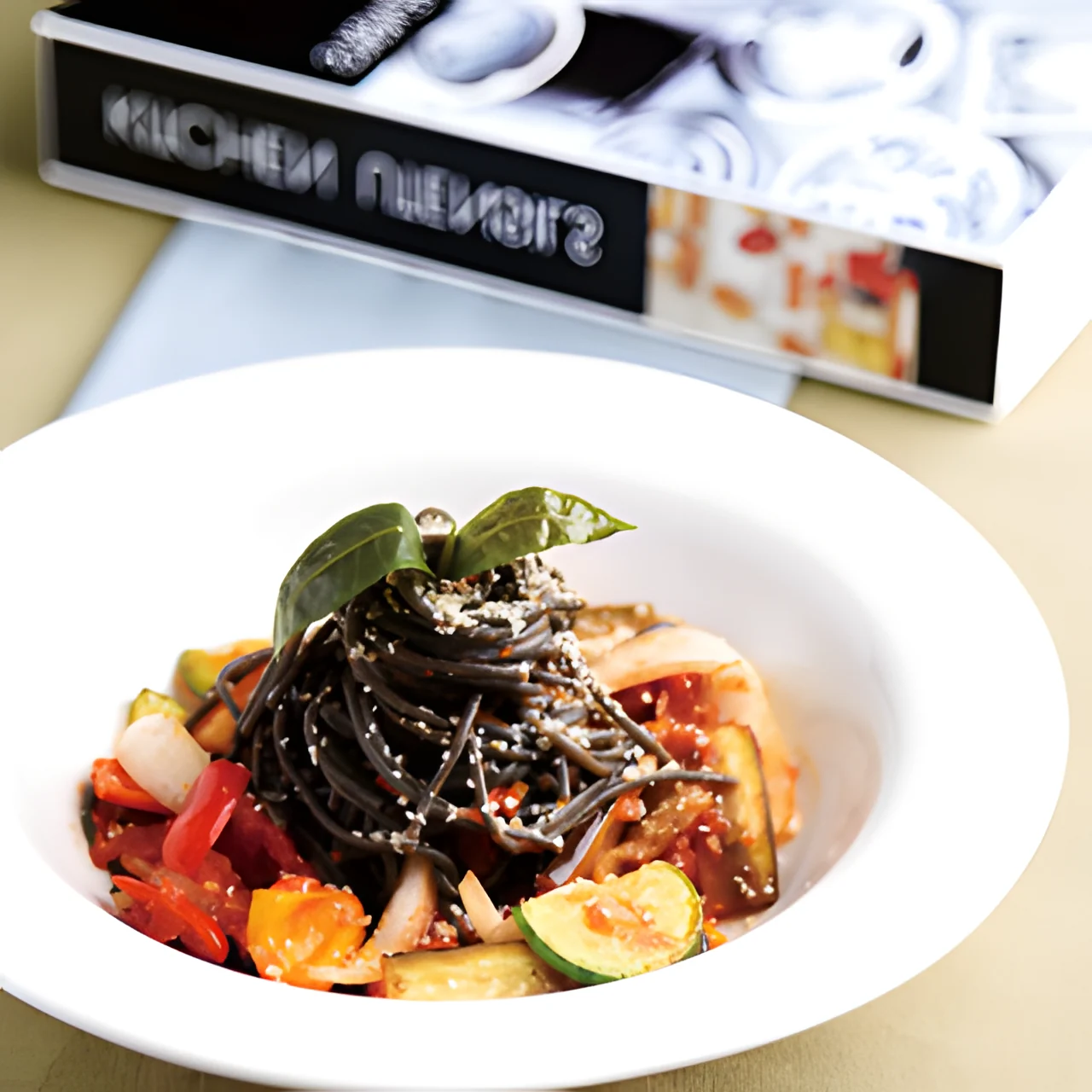 토마토스프파스타 완성 모습